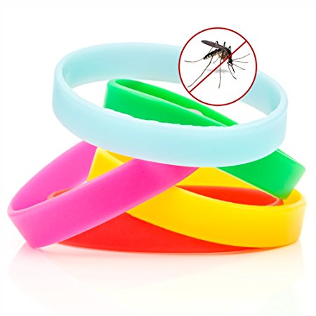 BlizeTec Mosquito Repellent Bracelet: All Natural Non-Deet Wristband with Glow in the Dark Function (5 Pack)