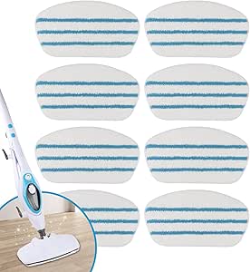 HOMEXCEL Steam Mop Pads Compatible with PurSteam ThermaPro 10-in-1 Reusable Washable Microfiber Steam Mop Pads Replacement Pack of 8