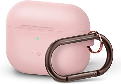 elago Original Hang Case Compatible with Apple AirPods Pro - Protective Carrying Cover, Premium Soft Silicone, Front LED Visible [Fit Tested] (Pink)