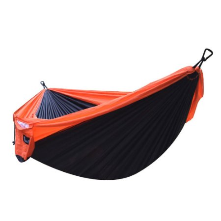 Favofit Lightweight Parachute Double Camping Hammock with Carabiners and Tree Straps included