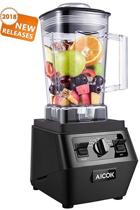 Aicok Blender 1400W Professional High Speed Mixer 30,000RPM, with 70oz BPA-Free Tritan Pitcher, Variable Speed Controls, Commercial Blender with Stainless Steel 6 Pro Blades for Ice Crushing, Black