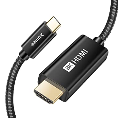USB C to HDMI Cable 6.6ft (8K@30Hz), Type C(Thunderbolt 3/4) to HDMI Cord 4K 120HZ, 48Gbps Compatible with MacBook Pro 2020/2019, MacBook Air/iPad Pro 2020, Surface Book 2 and More (2M)