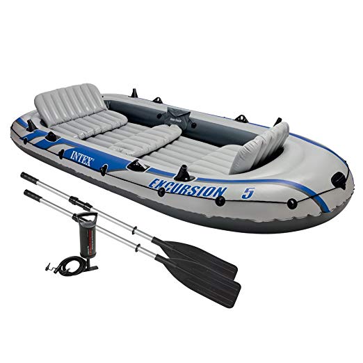 Intex Excursion 5 Person Inflatable  Boat Set