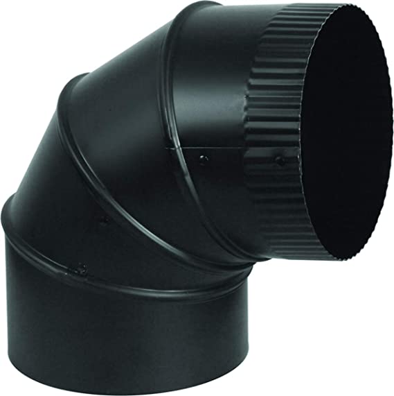 Imperial Manufacturing Group BM0016 8" Black 90° Adjustable Stovepipe Elbow