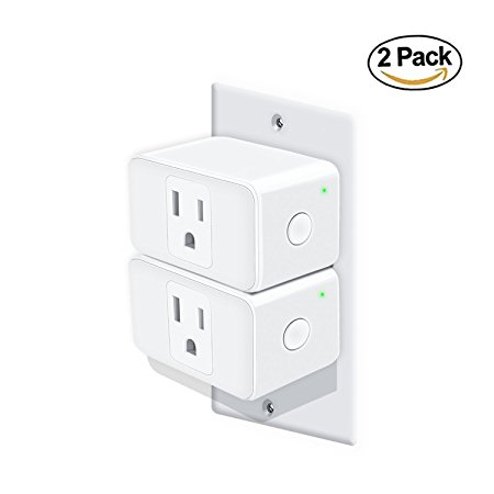 meross WiFi Smart Plug Mini, Alexa and Google Voice Control, Occupies Only One Socket,App Remote Control Devices from Anywhere,No Hub Needed,,FCC and ETL Complied (Smart Plug - 2 Pack)