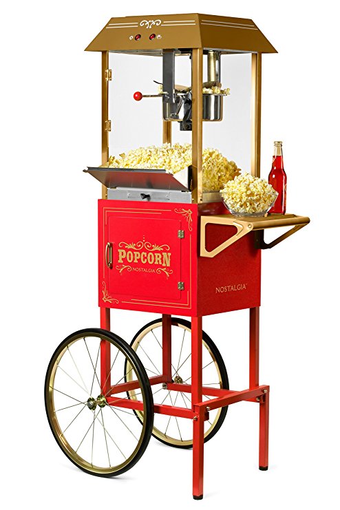 Nostalgia CCP1000RED Vintage 10-Ounce Commercial Popcorn Cart - 59 Inches Tall