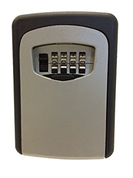 MaxWorks 70465 Wall Mounted Key Storage Combination Lock Box with Personalized-Your-Own 4-Digit Combination Lock, Made of Weather Resistant Steel for Indoors or Outdoors Holds up to 5 Keys