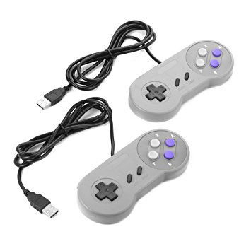 XCSOURCE 2-Piece SNES Classic USB Super Nintendo Game Controller Gamepad Joystick for Windows PC/MAC AC440