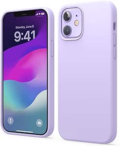 elago Coque Silicone Liquide Compatible avec iPhone 12 et Compatible avec iPhone 12 Pro (6,1”) Case en Silicone Premium, Étui Protection Complète, Cover Antichoc à 3 Structure (Mauve)