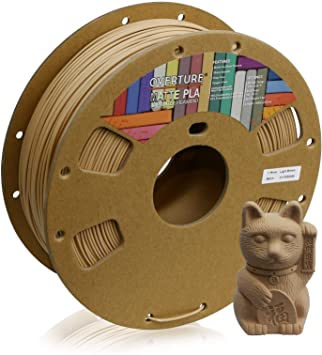 OVERTURE PLA Filament 1.75mm,PLA Matte,Matte PLA Filament 1.75mm,1kg Spool (2.2lbs),Dimensional Accuracy  /-0.03mm, Fit Most FDM Printer(Light Brown)