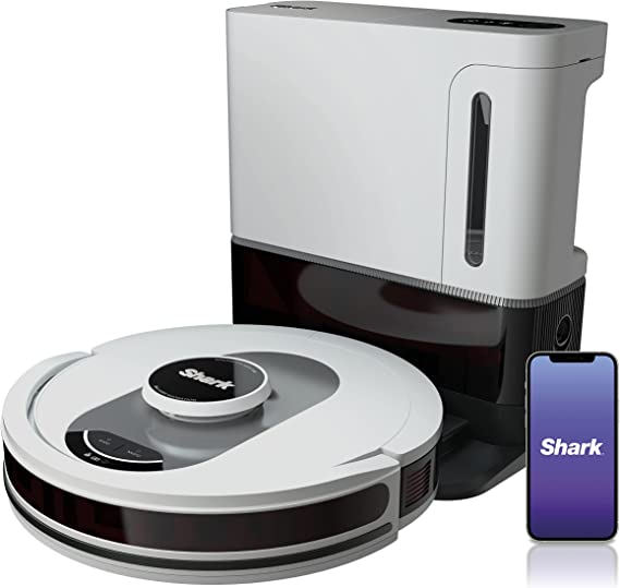 Shark AV2511AE AI Robot Vacuum with XL Self-Empty Base, Bagless, 60-Day Capacity, LIDAR Navigation, Home Mapping, Silver & Black