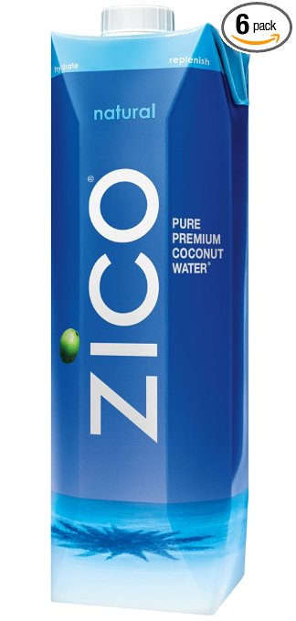 ZICO Pure Premium Coconut Water, Natural, 33.8 fl oz Container (Count of 6)