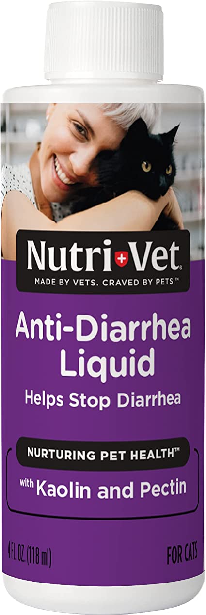 Nutri-Vet Anti-Diarrhea Liquid for Cats | Detoxifying Agent Works Against Bacterial Toxins | Helps Sooth Upset Stomach and Stop Diarrhea | 4oz