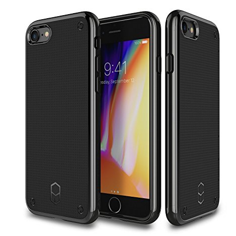 iPhone 8 Case, Patchworks [Flexguard Series] One Piece Soft and Flexible Grip Surface Texture TPU Military Grade Drop Tested with Added Corner Cushion Case for iPhone 8 / iPhone 7 - Black