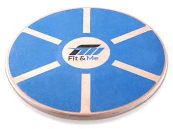 Fit&Me Sturdy Wooden Balance Board | Premium Wood | Includes Video Exercises | Ideal for Fitness, Exercise, Physical Therapy & Standing Desks | Perfect for Improving Balance, Toning Muscles, Strengthening Core & Injury Rehab