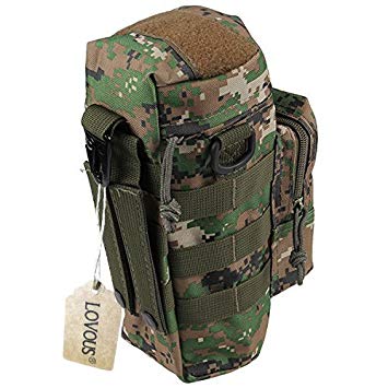 LOVOUS Military MOLLE Tactical Travel Water Bottle Kettle Pouch Carry Bag Case for Outdoor Activities