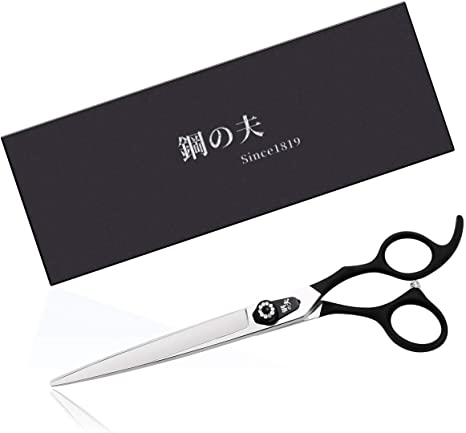 8.0" Pet Grooming Scissors,Straight Scissors/Curved Scissors/Thinning Shears,Made of Japanese 440C Stainless Steel, Strong and Durable/Very Sharp for Pet Groomer or Family DIY Use