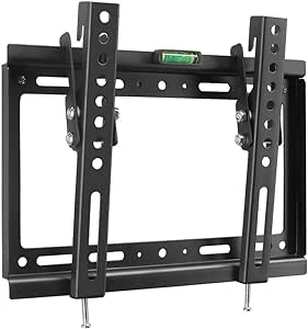 Suptek Tilt TV Wall Mount Bracket for Most 14-42 inch LED, LCD and Plasma TV, Mount with Max 200x200mm VESA and 55lbs Loading Capacity, Fits Studs 8" Apart, Low Profile with Bubble Level (MT3202)