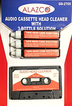 Audio Tape Cassette Head Cleaner w/ 2 Cleaning Fluids Care Wet Maintenance Kit