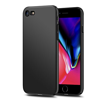iPhone 7/8 Case,Lamzu Ultra Slim Full Coverage Protection Anti-Scratch Frosted Hard PC Non-slip Protective Cover Case for Apple iPhone 7/8(Black)