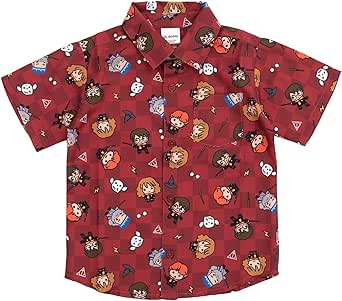 Harry Potter Dumbledore Ron Weasley Hedwig Owl Hawaiian Button Down Shirt Little Kid to Big Kid