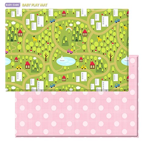Baby Care Play Mat - Haute Collection (Large, Country Town - Pink)