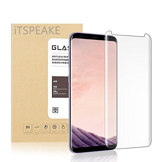 Samsung Galaxy S8 Tempered Glass Screen Protector, Itspeake [3D Touch Compatible][9H Hardness][HD Clear][Anti-Scratch] Screen Protector for Galaxy S8