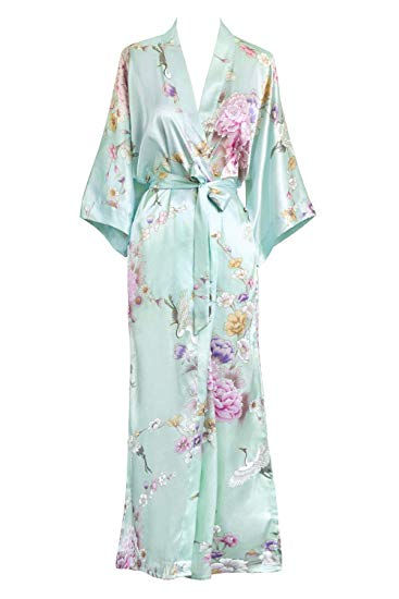 Old Shanghai Kim ONO Women's Kimono Long Robe - Chrysanthemum & Crane