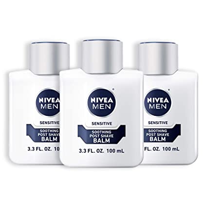 NIVEA Men Sensitive Post Shave Balm 3.3 Fluid Ounce (Pack of 3)