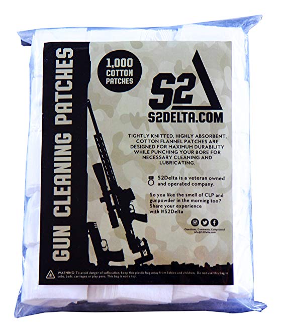 S2Delta Gun Cleaning Patches, Premium Quality, Highly Absorbent, Bulk Cleaning Patches,5.56,7.62, 9mm.45.308