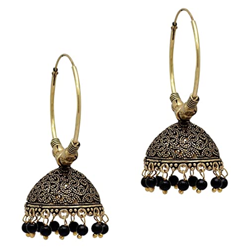 Jaipur Mart Gold Plated Alloy Oxidized Earrings For Women And Girls (1 Pair) (Gse814P)