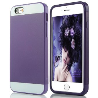 ULAK iPhone 6 Case [Slim Protect] Hybrid Case with 2 Layer Cover PC and TPU Layers for Apple iPhone 6s (4.7" inch)-2015 iPhone 6 (4.7" inch) 2014 Release Purple/Purple