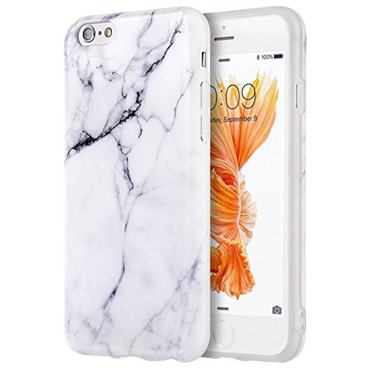 iPhone 6S Case, Insten [Marble Pattern] Ultra Slim Lightwight Soft TPU Rubber Candy Skin Anti Slip Case Cover For Apple iPhone 6/ 6S (4.7"), White