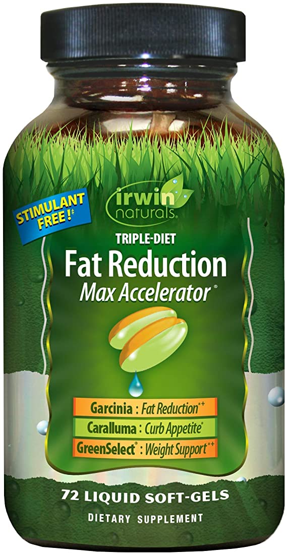 Irwin Naturals Triple-Diet Fat Reduction Max Accelerator - Stimulant Free Healthy Weight Management Supplement - 72 Liquid Softgels