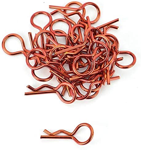 Apex RC Products Orange 1/10 Large Bent RC Anodized Body Clips - 25pcs #4031OR