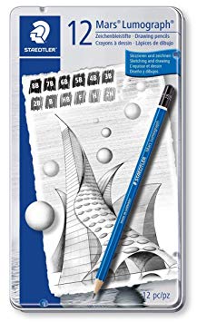 Staedtler Lumograph Graphite Drawing & Sketching Pencils, Soft Set of 12 Degrees (100G12S)