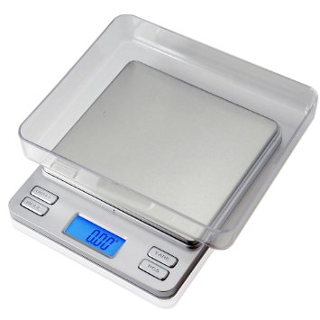 PROINTxp® High Precision Jewelry Scale PTPT2-200, 200 by 0.01g with Blue Backlit LCD Display, Counting Function (Silver)