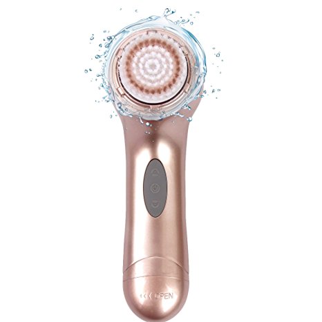 Lily England Electric Facial Cleansing Brush - Best Advanced Waterproof Cleanser System for Beautiful Skin - Rose Gold