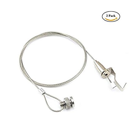 Chris-Wang 2 Pack Professional Mobile Nut Style Ceiling Mount Art Gallery Display Hanging Wire System Kit Solution (Track NOT Included)