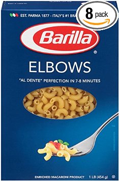 Barilla Pasta Elbows, 16 Ounce (Pack of 8)