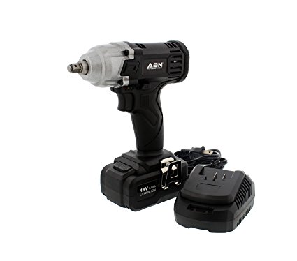 ABN 18 Volt 3/8 Inch Cordless Impact Wrench 3.0Ah Lithium-Ion 1 Battery Kit with Hog Ring