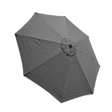 9ft Umbrella Replacement Canopy 8 Ribs in Canopy Only Grey