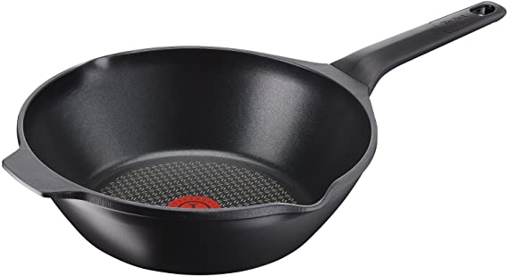 Tefal Aroma E2151934 Wok 28 cm Cast Aluminium Black - Suitable for All Heat Sources Including Induction