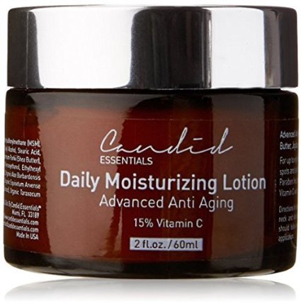 Daily Moisturizer - Best Organic Facial Moisturizer Natural Anti Aging Cream Vitamin C Lotion Boosts Collagen Reduces Wrinkles and Hydrates Your Face Neck and Dcollet by Candid Essentials