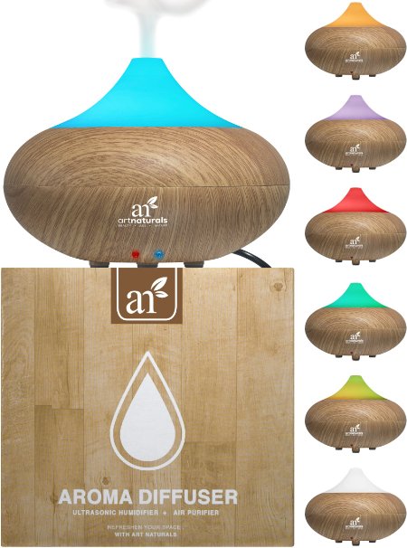 ArtNaturals Essential Oil Diffuser - Auto Shut-off & 7 Color LED Lights Changing for Office & Home