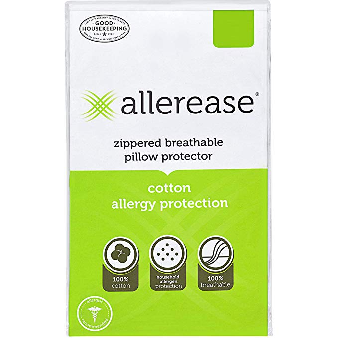 Aller-Ease AllerEase Cotton Allergy Protection, King, 4 Pack Pillow Protectors White