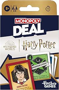 Monopoly Deal: HARRY POTTER Card Game | Family Games for Kids and Adults | Ages 8 and Up | 2 to 5 Players | 15 mins. | Travel Size