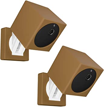 TIUIHU Silicone Skins for Wyze Cam Outdoor(NOT Compatible with Wyze Cam/V2) - Anti-Scratch and Dust Protective Cover - All Round Protect Your Wyze Cam Outdoor (2-Pack, Brown)