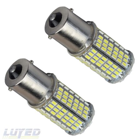 LUYED 2016 Newest! 2 x 1440LM Super Bright 1156 3014 144-smd 12-24v White Color 1156 1141 1003 7506 LED Bulbs for Back Up Reverse Lights,Brake Lights,Tail Lights,Rv lights