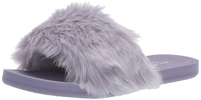 Amazon Brand - Mae Women's Marabou One-Strap Slipper